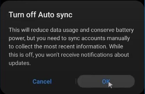 Disattiva la sincronizzazione automatica - Turn Off Auto Sysnc in Android