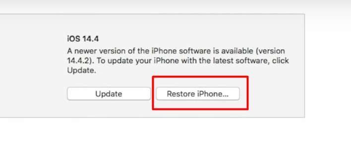 Resettare iPhone 11 con iTunes - Restore iphone - itunes summary option