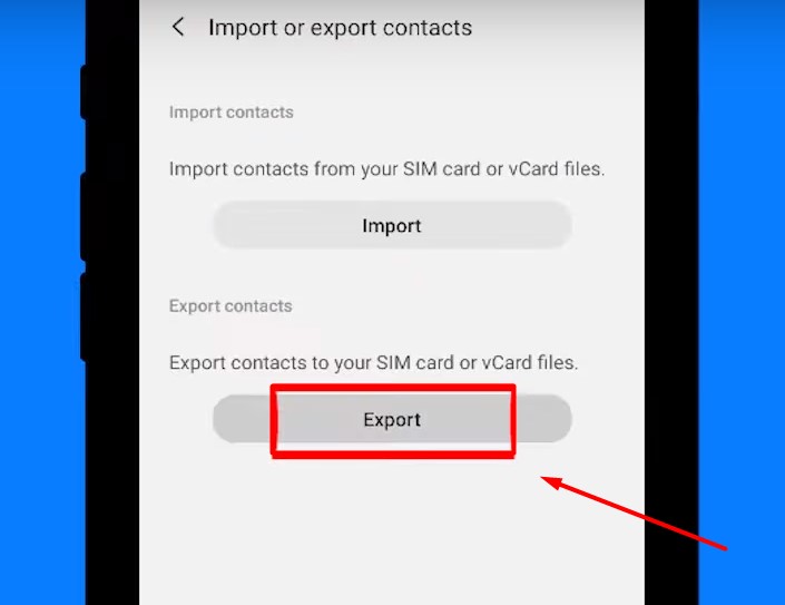 Trasferire i contatti singolarmente senza account Gmail - Import or export contracts